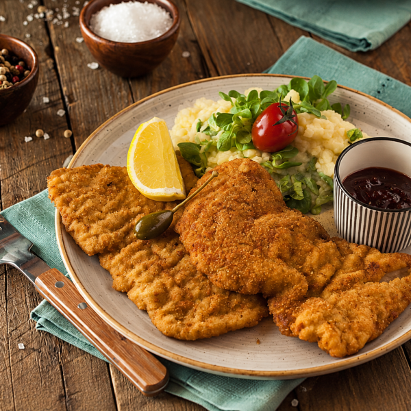 Wiener Schnitzel mit Kartoffelsalat im Esszimmer Dresden